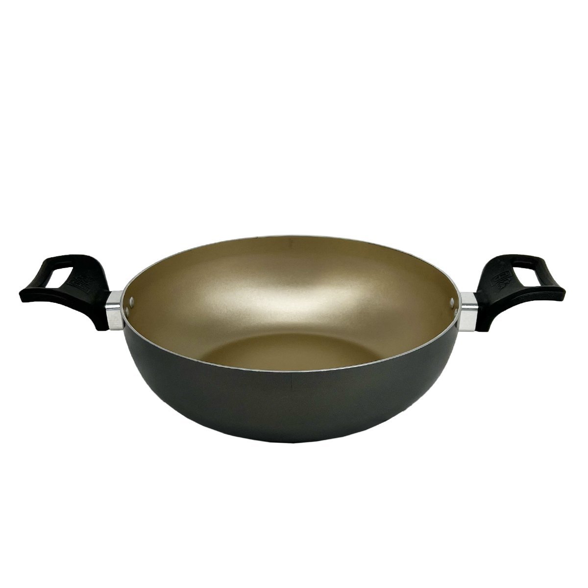 Panela Frigideira Caçarola WOK 24 cm Antiaderente Alumínio - Dourado - 4