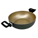 Ver imagem 1 de Panela Frigideira Caçarola Wok 24 Cm Antiaderente Alumínio - Dourado