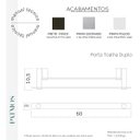 Ver imagem 6 de Toalheiro Duplo para Banheiro Preto Fosco Patmos Grego Metal 60cm