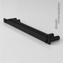 Ver imagem 3 de Toalheiro Duplo para Banheiro Preto Fosco Patmos Grego Metal 60cm