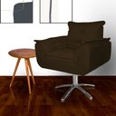 Ver imagem 3 de Conjunto 2 Poltronas Para Recepção Com Base Giratória de Metal Opala Suede Marrom - LM DECOR