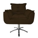 Ver imagem 1 de Conjunto 2 Poltronas Para Recepção Com Base Giratória de Metal Opala Suede Marrom - LM DECOR