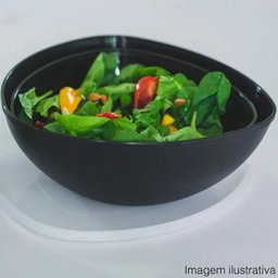Saladeira Triangular Tigela 3,5l Cozinha Plástico Saladas Preta Essential Coza - 2