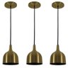 Kit 3 Luminárias Pendentes Bronze Cozinha Balcão 14 cm 1XE27 - 1