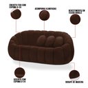 Ver imagem 4 de Sofá 2 Lugares com Poltrona Giratória Orgânica Cloud Bouclê Marrom E03 - D’Rossi