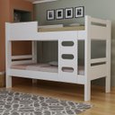 Ver imagem 1 de Beliche Solteiro Mdf com Escada Segura e Proteção Lateral:branco