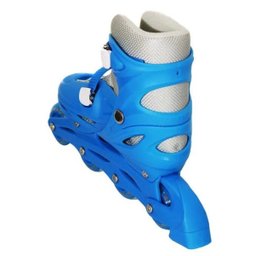 Patins Infantil Inline - 4 Rodas Kit Proteção Passeio - Azul G (39 a 42) - BW019 - 7