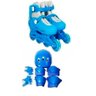 Patins Infantil Inline - 4 Rodas Kit Proteção Passeio - Azul G (39 a 42) - BW019 - 1