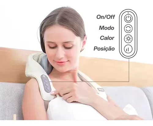 Aparelho Massagem Pescoço Ombros Terapêutica Portátil Recar - 3