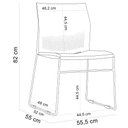 Ver imagem 3 de Kit 04 Cadeiras Empilhável Fixa Link F02 Base Aço Cinza Nude - Lyam Decor
