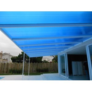 Chapa de Policarbonato Alveolar Azul 2,10x6,00 4 Milímetros