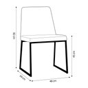 Ver imagem 2 de Cadeira de Jantar Decorativa Base Aço Preto Javé Linho Azul Jeans - Gran Belo