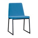 Ver imagem 1 de Cadeira de Jantar Decorativa Base Aço Preto Javé Linho Azul Jeans - Gran Belo