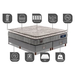 Cama Box Super King + Colchão Molas Ensacadas Cama Inbox com Euro Pillow Frost ThermoGel 193x203x70 - 7