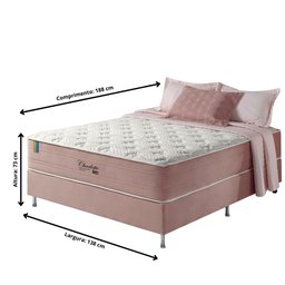 Cama Box Casal Anjos Colchões  Molas Ensacadas Visco Gel Charlotte 138x188x73 - 3