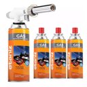 Ver imagem 1 de Kit Maçarico Culinário Profissional com 4 Refis de Gás Butano Ideal para Confeitaria e Preparos Gour