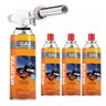 Kit Maçarico Culinário Profissional com 4 Refis de Gás Butano Ideal para Confeitaria e Preparos Gour - 1