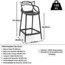 Ver imagem 7 de Kit 6 Banquetas Média Allegra 66cm Design Cozinha/bancada - Preto