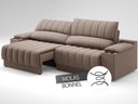 Ver imagem 6 de Sofá com Porta Copos Carregador USB Ret Rec Murano 2,30m Velosuede Marrom - NETSOFAS
