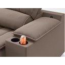 Ver imagem 7 de Sofá com Porta Copos Carregador USB Ret Rec Murano 2,30m Velosuede Marrom - NETSOFAS
