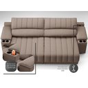 Ver imagem 2 de Sofá com Porta Copos Carregador USB Ret Rec Murano 2,30m Velosuede Marrom - NETSOFAS
