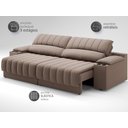 Ver imagem 5 de Sofá com Porta Copos Carregador USB Ret Rec Murano 2,30m Velosuede Marrom - NETSOFAS