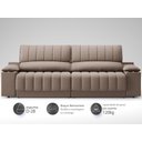 Ver imagem 4 de Sofá com Porta Copos Carregador USB Ret Rec Murano 2,30m Velosuede Marrom - NETSOFAS