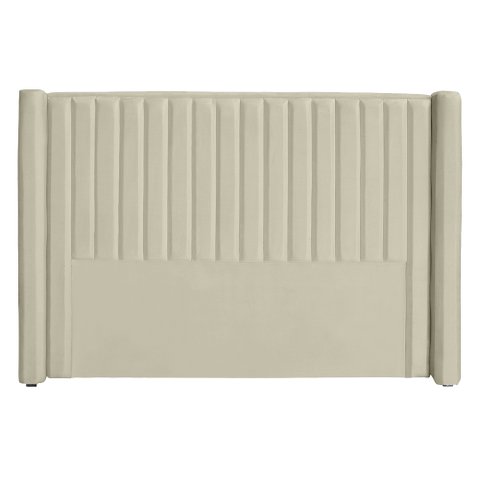 Cabeceira Ripada Estofada para Cama Box Casal King 1.95 - Suede - Sv Decor:marfim