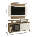Ver imagem 2 de Conjunto Rack e Painel Sala para Tv até 50 Polegadas Canelato-off White 3d Canelato-off White 3d