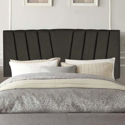 Painel Estofada Bélgica 140cm Casal para Cama Box Quarto Linho Marrom - Gat Magazine
