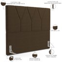 Ver imagem 3 de Cabeceira Cama Box Casal Queen 160cm Aura Suede W01 Marrom - Mpozenato