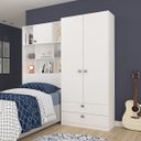 Ver imagem 2 de Guarda-Roupa Solteiro 2 Portas com Cabeceira Nina Cimol