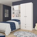 Ver imagem 3 de Guarda-Roupa Solteiro 2 Portas com Cabeceira Nina Cimol