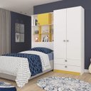 Ver imagem 2 de Guarda-Roupa Solteiro 2 Portas com Cabeceira Nina Cimol