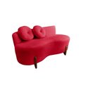 Ver imagem 2 de Namoradeira Sofá Feijão Lounge Orgânica Suede Vermelho