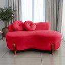 Ver imagem 1 de Namoradeira Sofá Feijão Lounge Orgânica Suede Vermelho