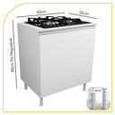 Ver imagem 2 de Balcão para Fogão Cooktop 60cm 100% Mdf 2 Portas para Cozinha