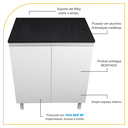 Ver imagem 3 de Balcão Multiuso 60cm 100% Mdf 2 Portas com Tampo para Cozinha