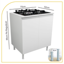 Ver imagem 2 de Balcão para Fogão Cooktop 70cm 100% Mdf 2 Portas para Cozinha