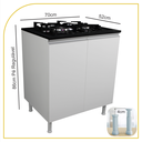 Ver imagem 2 de Balcão para Fogão Cooktop 70cm 100% Mdf 2 Portas para Cozinha
