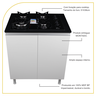 Balcão para Fogão Cooktop 70cm 100% Mdf 2 Portas para Cozinha - 3