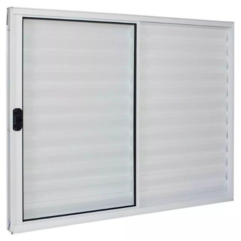 Janela de Alumínio Branco Veneziana de Correr 3 Folhas sem Grade Cmc Modular - 1.00 (l) X 1.20 (a)