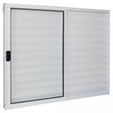 Ver imagem 1 de Janela de Alumínio Branco Veneziana de Correr 3 Folhas sem Grade Cmc Modular - 1.00 (l) X 1.20 (a)