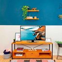 Ver imagem 1 de Rack de TV Industrial de Ferro e Madeira Style Square 2 Nichos e 1 Nicho Gaveta Carvalho e Preto