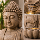 Ver imagem 3 de Fonte Decorativa Buda com Cascata e LED em Poliresina 86 cm