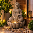 Ver imagem 2 de Fonte Decorativa Buda com Cascata e LED em Poliresina 86 cm