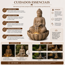 Ver imagem 4 de Fonte Decorativa Buda com Cascata e LED em Poliresina 86 cm