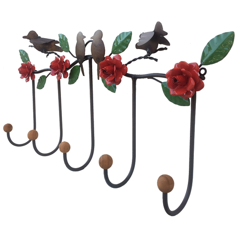 Lindo Cabide Decorativo com Flores de Ferro Ideal para Ambiente Rustico Libertas Rosas Artesanato Ro