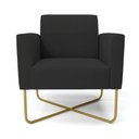 Ver imagem 3 de Poltrona Base X Industrial Dourado Marisa Veludo D03 - D\'rossi Cor Preto