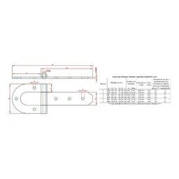 Dobradiça Ferradura N-2 25cm Forsul para portão, porteira e porta Preta - 2
